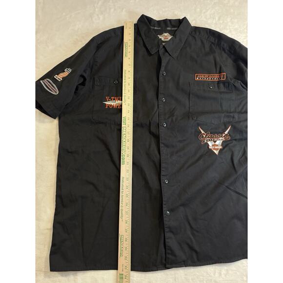Harley Davidson Motorcycles V Twin Mechanic Shirt Patches Button XXX-Large 3XL - Picture 7 of 8
